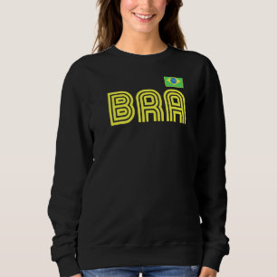 Sweatshirt Brésil Drapeau Rétro Pays International Brasil Pri