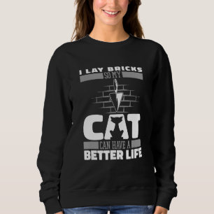 Sweatshirt Brickie Chat Bloc brique Cimetière Mason maçon M