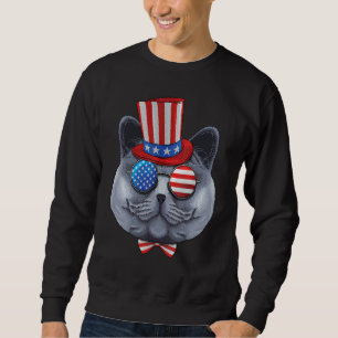 Sweatshirt British Shorthair 4 juillet American U Uncle S