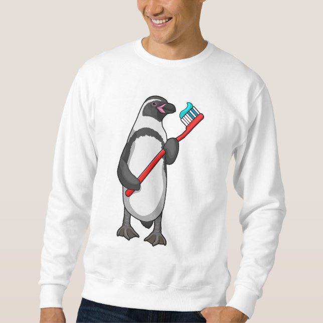 Sweatshirt Brosse à dent de pingouin (Devant)