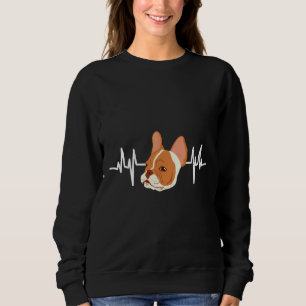 Sweatshirt Brown Frenchie Ekg Heartbeat French Bulldog