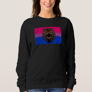 Sweatshirt Brown Grizzly Oear Love Bisexual Fierté Drapeau Wi