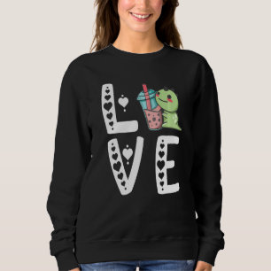 Sweatshirt Bubble Thé Dinosaures Cute Boba Thé Dino Douce Dra