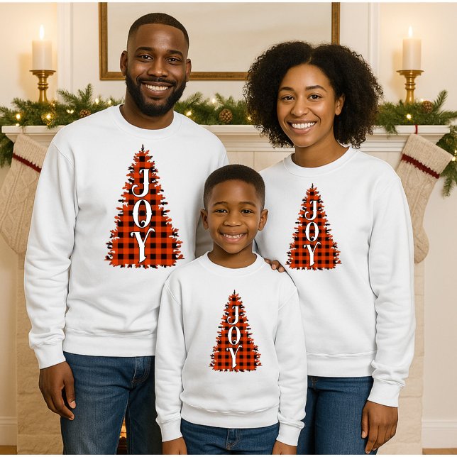 Sweatshirt Buffalo Plaid JOY Tree (Créateur téléchargé)