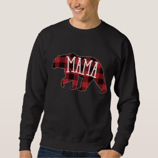 Sweatshirt Buffalo Rouge Plaid Mama Ours de famille
