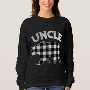 Sweatshirt Buffle Noir Et Blanc Plaid Oncle Ours Noël
