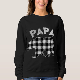 Sweatshirt Buffle noir et blanc Plaid Papa Ours Noël