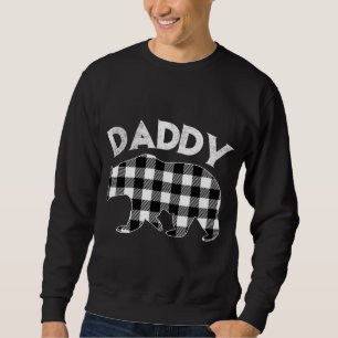 Sweatshirt Buffle noir et blanc Plaid papa Ours Noël