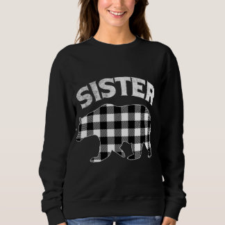 Sweatshirt Buffle Noir Et Blanc Plaid Soeur Ours Christma