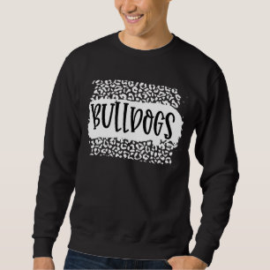 Sweatshirt Buldogs Mascot Distressed School Sports Équipe