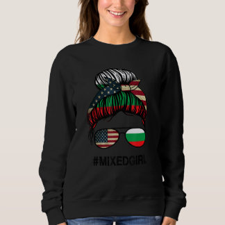 Sweatshirt Bulgarie Drapeau Américain USA Bulgare Chignon M