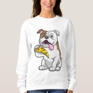 Sweatshirt Bulldog avec morceau de pizza