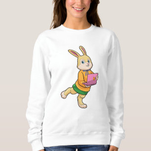 Sweatshirt Bunny comme secrétaire avec ordinateur portable