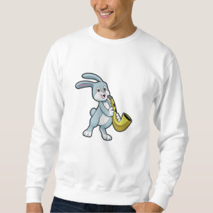 Sweatshirt Bunny en musique avec saxophone