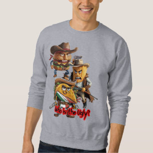 Sweatshirt Burger, frites, taco dans le Far West sur un