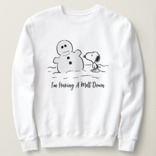 Sweatshirt cacahuètes   Snoopy Construit Un Snowman