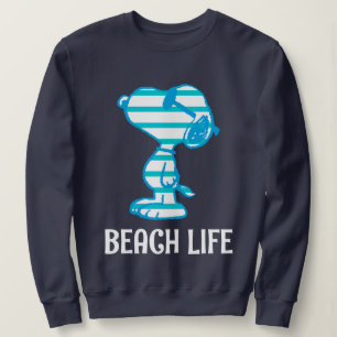 Sweatshirt cacahuètes Snoopy Cyan Stripes Lunettes de solei