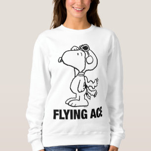 Sweatshirt cacahuètes Snoopy the Flying Ace BW