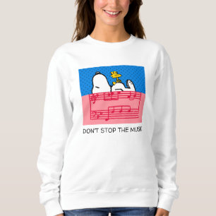 Sweatshirt cacahuètes   Snoopy & Woodstock Musique & Pois