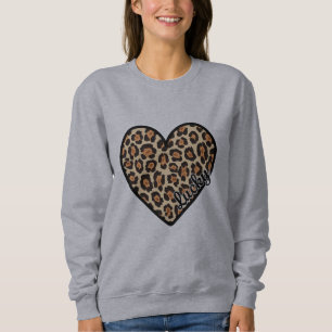 Sweatshirt Cadeau de la Saint-Valentin cœur de léopard mignon