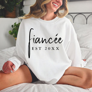 Sweatshirt Cadeau Fiançailles de mariée personnalisé Fiancée 