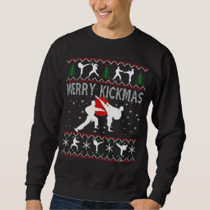 Sweatshirt Cadeau Personnalisé Karate Et Merry Kickmas