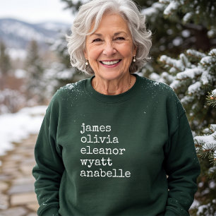 Sweatshirt Cadeau personnalisé pour grand-mère avec les noms