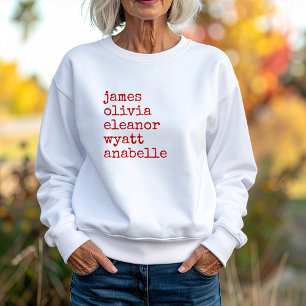 Sweatshirt Cadeau personnalisé pour grand-mère avec les noms 