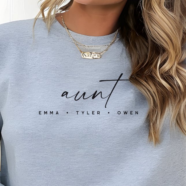 Sweatshirt Cadeau personnalisé « Tante » avec prénoms d'enfan (Créateur téléchargé)