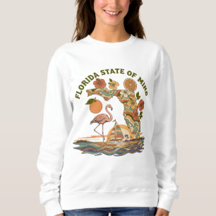 Sweatshirt Cadeau Rétro de Floride État d'Esprit Flamant Naut