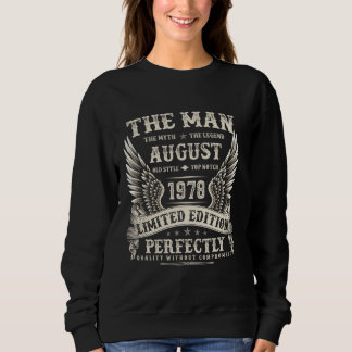 Sweatshirt Cadeaux vintages De 46 Ans Pour Hommes Août 1978 4