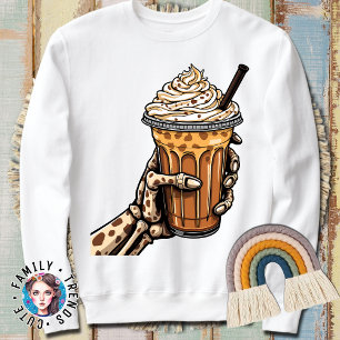 Sweatshirt Café glacé Squelette main drôle cadeau