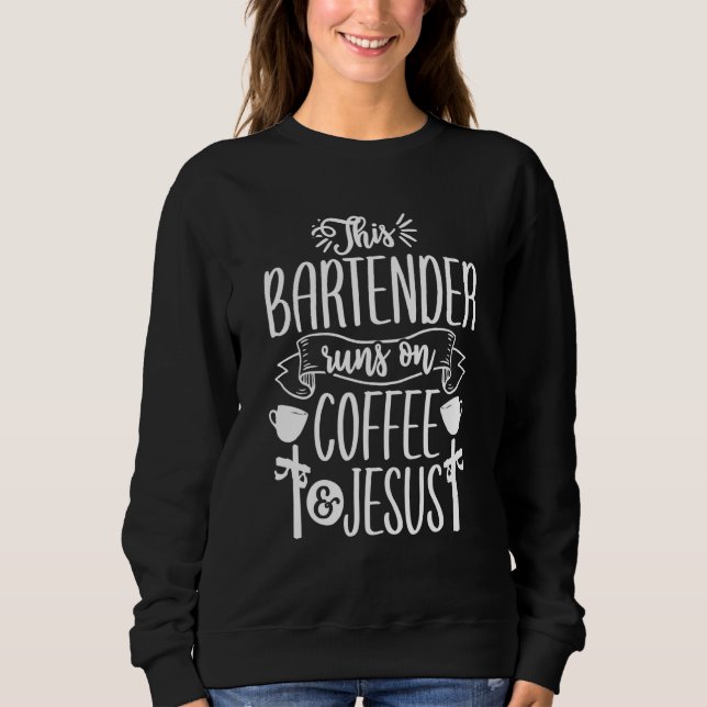Sweatshirt Café Jesus Bartender Bartending Mixologue (Devant)