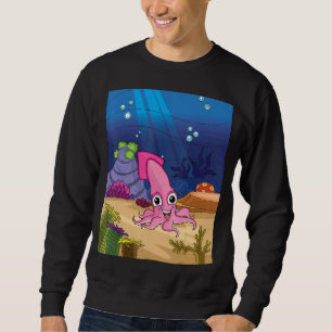Sweatshirt Calmar Rose Nager Sous L'Eau Avec Filteri Léger