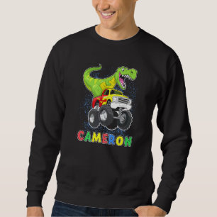 Sweatshirt Cameron Dinosaure Personnalisé Sur Un Camion Monst