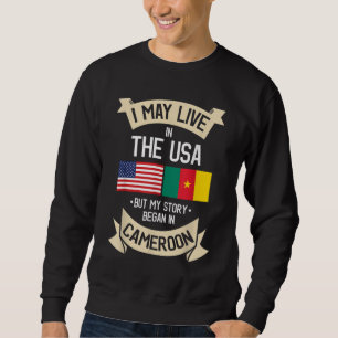 Sweatshirt Cameroun Drapeau Américain USA Dons Roots Cameroun