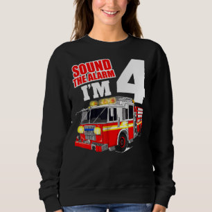 Sweatshirt Camion d'incendie 4 ans pompier 4 ans 4e anniversa
