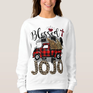 Sweatshirt Camion rouge Leopard béni Jojo meilleur cadeau pou