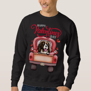 Sweatshirt Camion Rouge Valentines Cavalier King Charles Span