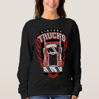 Sweatshirt Camions Anciens Camion Rouge Rouage Avant Conducte