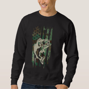 Sweatshirt Camouflage américain Drapeau pêche basse
