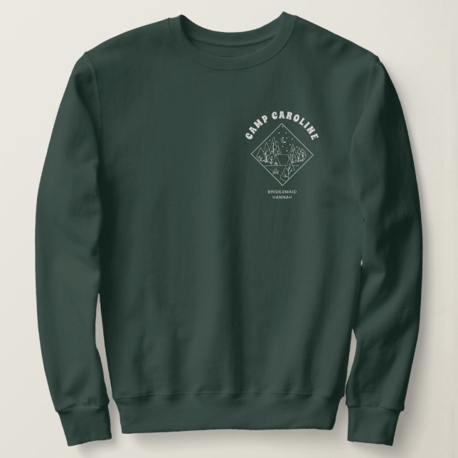Sweatshirt Camp Bachelorette Party Bridesmaid Custom (Design devant)