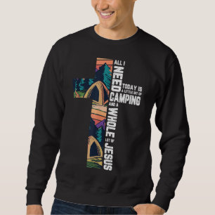 Sweatshirt Camping Outdoor Cross Jesus Christian Citation Cam