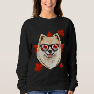 Sweatshirt Canada Poméranien Chien Maple Leaf Patriotique Can