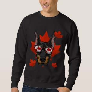 Sweatshirt Canadian Doberman Dog Maple Leaf Patriotique Canad