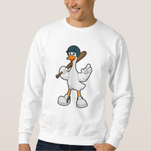 Sweatshirt Canard au baseball avec raquette et casque de base