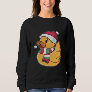 Sweatshirt Canard en caoutchouc de Noël Chapeau de Père Noël 