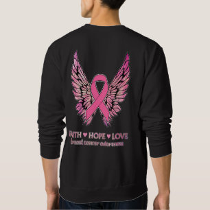 Sweatshirt Cancer du sein Foi Espoir Amour Ailes de foi