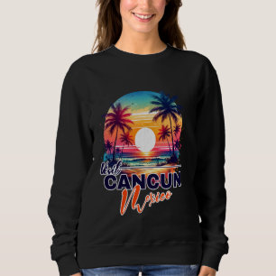 Sweatshirt Cancun Mexique Sunset Beach Palm Tree Trier Souven