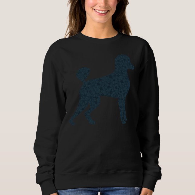 Sweatshirt Caniche Dans Les Tons Bleus (Devant)